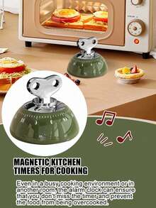1PC TIMERS FOR COOKING,Kitchen Cooking Timers 60 Minutes Magnetic Cooking Timer Manual Countdown Alarm Clock For BBQ Grilling ,Prevent Food From Burning, No Electricity, Mechanical Alarm Clock - Multicolor - View 1