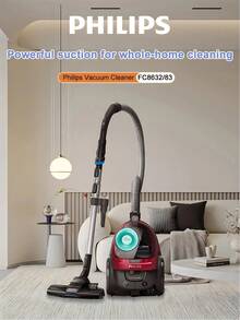 PHILIPS 飞利浦地毯吸尘器 FC8632/83 套装包含：电源线、延长杆、集尘盒、主机、除尘刷、过滤系统、保养和用户手册、清洁套装