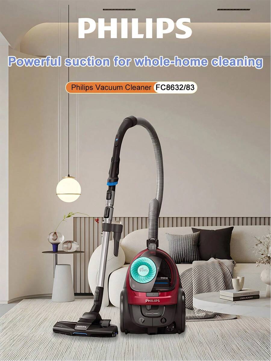 PHILIPS 飞利浦地毯吸尘器 FC8632/83 套装包含：电源线、延长杆、集尘盒、主机、除尘刷、过滤系统、保养和用户手册、清洁套装