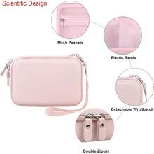 HAWTCarrying Case For Make It Real Snap N' Glam Hair Styling Set Girls Hair Styling Tool Storage Bag Butterfly Gem Travel Organizer Holder Pocket Fits Reusable Bead Clips Gems Accents Pink+ - HồngHồng - Xem 4