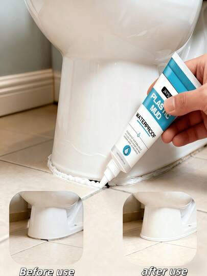 JAYSUING 马桶边缘填充密封胶 - 塑钢泥。家用清洁：适用于马桶缝隙、水槽缝隙、墙缝以及其他需要清洁和干燥的区域。打开产品，将其挤入所需区域，用红色刮刀抹平，然后晾干。可填充缝隙，防止污垢和油脂堆积。浴室马桶墙面地板瓷砖缝隙修补密封胶