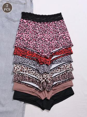 Paquete de 7 bragas de moda multicolor y cómodas para mujer