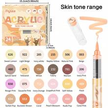 Skin Tones Art Markers,12/24/36/48 Color Soft Brush Tip Acrylic Paint Pens, Quick-Drying Waterproof Acrylic Paint Markers For Illustration Sketching, Wood,Glass,Fabric,Rocks Painting - Skin Tone Marker - View 14