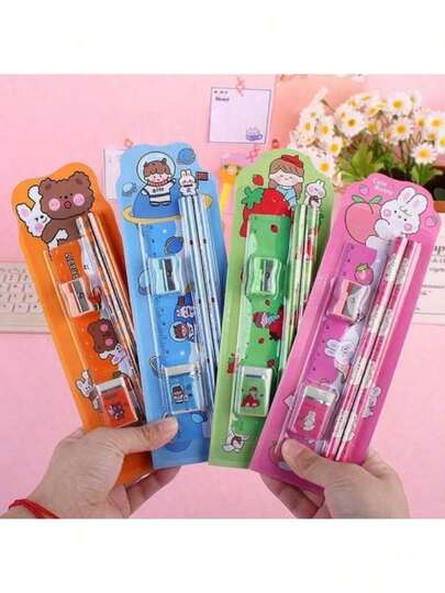 5/10/20/40pcs Set Of Elementary School Pencils, Stationery Gift Box, Student Pencil Stationery Gift Pack - Halloween, Christmas, Thanksgiving Gifts, Rewards (Accessory Colors Random)