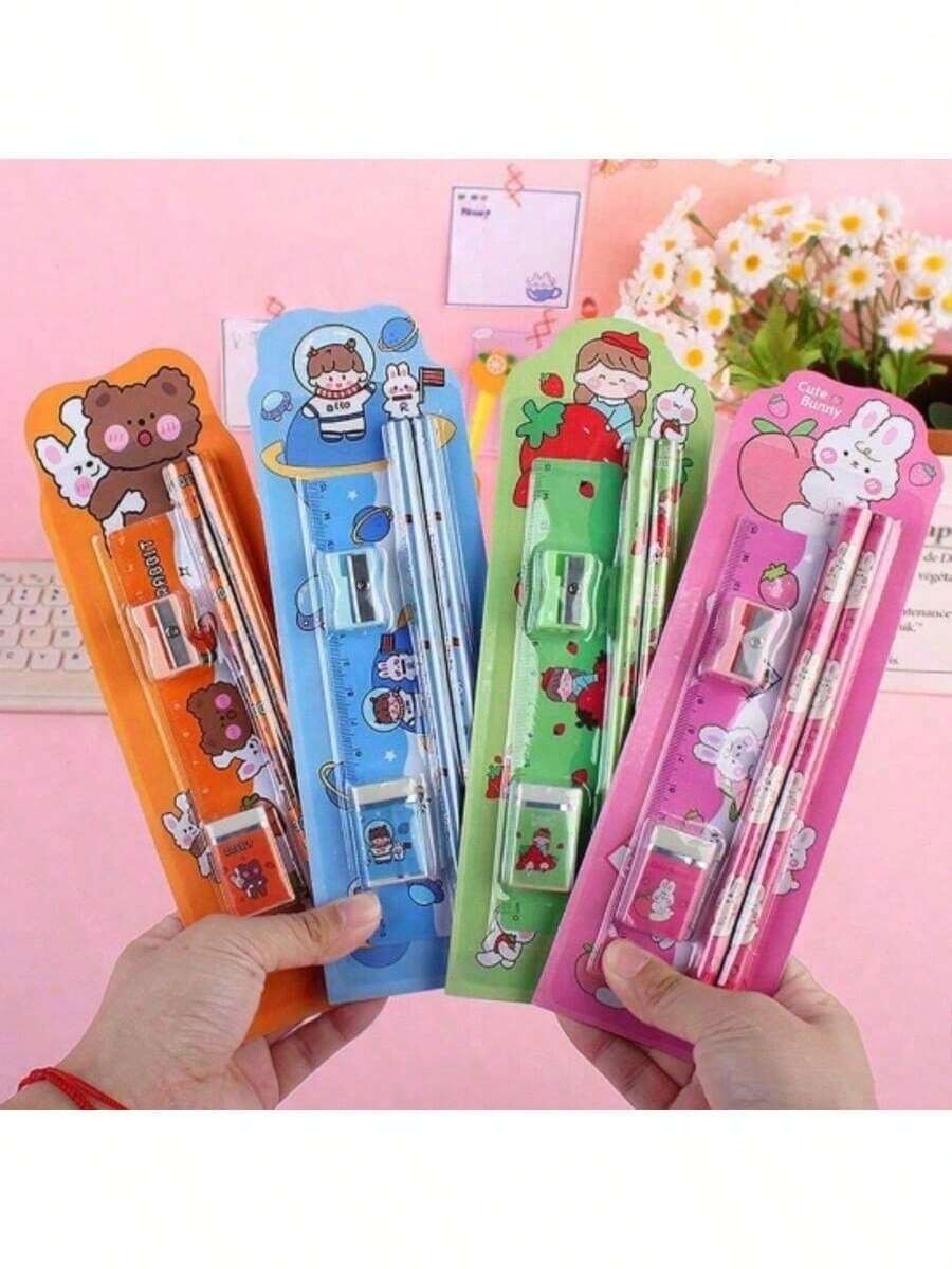 5/10/20/40pcs Set Of Elementary School Pencils, Stationery Gift Box, Student Pencil Stationery Gift Pack - Halloween, Christmas, Thanksgiving Gifts, Rewards (Accessory Colors Random) - Multicolor - View 1