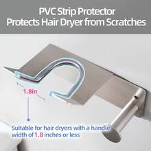 XAPY Hair Dryer Holder Hair Dryer Holder  Mounted Self Adhesive Blow Dryer Holder Stains Steel  Hair Dryer Holder Hairdryer Holder For Bathro - Beige - View 3
