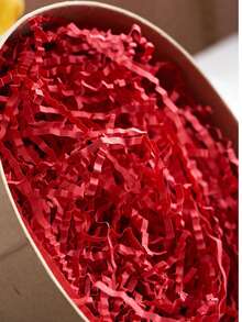 Red Colored Raffia Paper Shreds, Decorative Gift Box Filler For Wedding Favors, Candy Packaging - Red - View 5