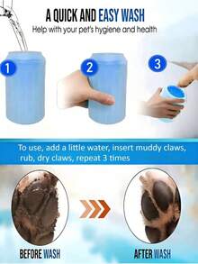 1pc Portable Pet Paw Cleaner Cup, Suitable For Small And Medium Pets. Made Of Soft And Silicone Material. Pet Foot Wash Cup, Cleaning Cup, Dog Towel, Pet Supplies, Pet Outdoor Accessories - Multicolor - View 4