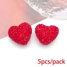 5 Pcs New Style Transparent Acrylic Heart Shape Soft Sugar Candy Beads With Holes For DIY Keychain Ornament Accessories. - One Size - View 20