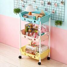 3/5-Layer Wheeled Mobile Bookshelf Storage Cart - Compact Rolling Bookshelf For Learning Organizer, Home Office, Classroom, Bedroom, Library - Space Saving And Easy To Assemble - Suitable For Students And Professionals, Bookshelf Furniture, Easy Assembly, Christmas Gifts - 3層簡約白 - 查看 10