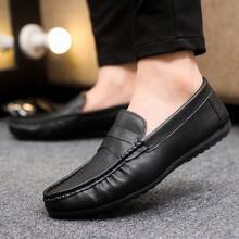 男士休闲套脚运动鞋，四季皆宜 - 黑色 - 查看 3