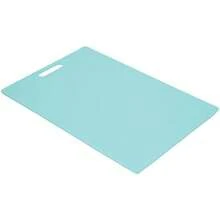 - Tabla de cortar de plástico, 12 x 18 pulgadas, color aguamarina, última intervensión de , reversible, suave con cuchillos(45.7l x 30.5an cm Agua) - Multicolor - Ver 4