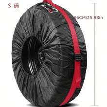 4pcs Car Tire Storage Bags, Easy To Move And Prevent Tire Aging, Heavy Duty Spare Tire Cover - UV Protection, With Adjustable Cord And Reflective Strips, Fits All Vehicle Sizes Truck, SUV, Sedan, Spare Tire Accessories, Car And Snow Tires, Tire Protector, Diameter 25.9-31.5 Inches (66-80cm) - Red - View 3