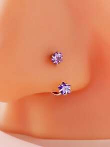 1pc Minimalist Fashionable Charming Personalized Stainless Steel Zirconia Rhinestone Exaggerated Nose Ring/Stud, Suitable For Festivals, Parties, Gifts And Daily Wear - Star - View 10