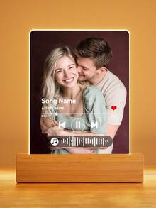 定制Spotify装饰牌匾个性化礼物，可定制照片，可定制礼物，送给他/她，可定制相框，送给男朋友/女朋友，情侣，妻子，女性，父亲节，母亲节，周年纪念日，生日，带彩灯 - 5款大長方立-音樂款+ - 查看 16