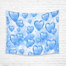 1Pc 2D Flat Vintage 90s Pink Heart Backdrop Tapestry, Durable Peach Light Beige Fabric, Easy To Hang With Hooks, For Birthday Parties, Glamour Photoshoots, Sofa Cover & Wall Decor, Picnic Blanket,Photoshoot Backdrop,Durable Fabric - Kiểu 8 - Xem 9