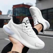 High Quality Men's Breathable Casual Slip-On Shoes, Lightweight Fabric Sneakers, Soft Cushioning Durable Running Shoes, Summer - White - View 7
