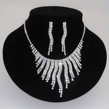 3pcs Set Of Silver Jewelry, Irregular Tassels, Wedding Jewelry, Necklace Set, INS French Style, Personalized, Retro, Fashionable, Versatile, Niche, High-End, Gift Giving, Daily Street Commuting, Gatherings, Celebrations, Festivals, Parties, Wearing - Bạc - Xem 3