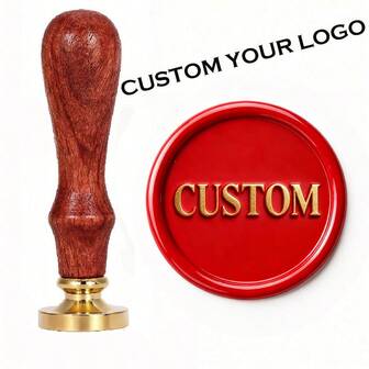 1PC Personalized Wax Seal Stamp-Sealing Wax Stamp With Wooden Handle Custom Wax Seal Stamp For Crafting, Envelopes, Gift Wrap Graduation Gifts And Wedding Invitation Compact Name Stamps Personalized, Custom Stamps For Business, Christmas Gift, Personalized Gifts For Women/Men Ideal Gifts For Him Her, Boyfriend, Girlfriend, Friends, Family, , Workers,Solid Color Name Stamp