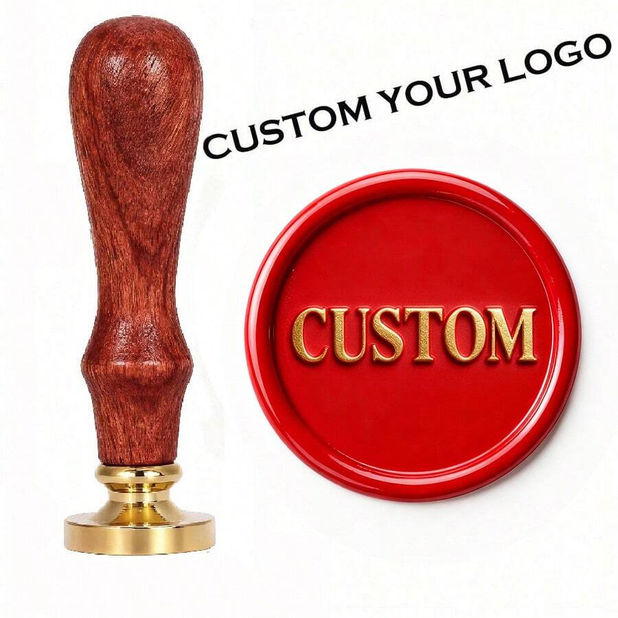 1PC 2.5cm Personalized Wax Seal Stamp-Sealing Wax Stamp With Wooden Handle Custom Wax Seal Stamp For Crafting, Envelopes, Gift Wrap Graduation Gifts And Wedding Invitation - 25mm Round - View 1