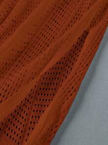 Sexy One Shoulder Crochet Bodycon Long Dress Knitted Wrap Cut Out Summer 2025 Vacation Beachwear Cover Up Slim Dresses - Burnt Orange - View 8