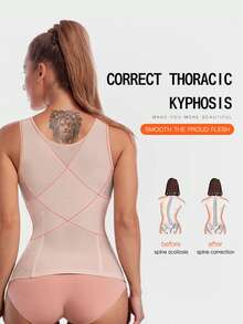 Women's Breasted Bustier Corset, Push-Up Vest Style, Body-Slimming Waistband And Abdominal Shaping, It Is Not Only A Postpartum Corset, Body-Shaping Corset, But Also A Must-Have Item During Pregnancy And A Weight Loss Girdle - 杏色 - 查看 3