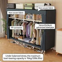 A Large-Capacity Dustproof Simple Wardrobe With 6 Storage Spaces, Suitable For Families, Bedrooms, Rental Houses, International Students, And Various Storage Scenarios. - 灰色 - 查看 4