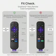 AWYYGripStand™ Remote Cover: Compatible With AirTag And Tile Mate Fits Roku Express 4K+ Voice/HDR With Side Buttons Streaming Stick 4K Stands Upright Secure Grip Lime Glow By 73andSunny - LimeGlow - Xem 5