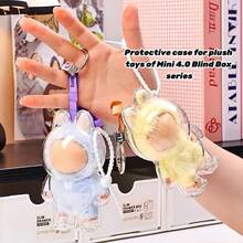 [1/2/3/6个] 透明亚克力保护盒，适用于 4.0/3.0/2.0/1.0 迷你保护盒，2025 新款保护盒，亚克力收纳盒，防尘保护盒，透明收纳盒，是收藏和展示 4.0 | 爱心怪兽徽章 | 毛绒娃娃系列的理想之选。