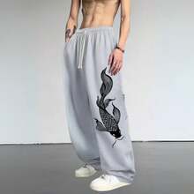 Comfortable And Stylish Baggy Sweatpants In Asian Fashion, New Release. - Grey - View 7