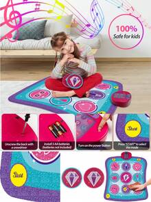 1 PCS Kids Dance Mat, High-Quality Dance Pad Toy With Great Sound, Electronic Dance Mat, Ideal For 3 4 5 6 7 8 9 10 11 12 Year Old Girls And Boys As A Christmas Gift, Birthday Present, Or Thanksgiving Gift. Interactive Dance Game Mat Features 9 Built-In Demo Songs, Switchable Piano And Demo Game Modes, Adjustable Volume, 5 Challenge Levels, Touch-Sensitive Controls, Foldable Dance Mat, Rhythm-Driven Dance-Style Active Play Without TV, Boosts Physical Coordination And Hand-Eye Skills, Indoor/Outdoor Exercise Toy, Popular Gift From Grandparents, Loved By Grandsons And Nephews For Family Interactive Play And Holiday Parties, Kids Dance Pad, Home Dancing Blanket, Dance Game Toy, Parent-Child Dance Pad Toy, Party Activities & Daily Fun, Dance Mat Gift For 3 - 12 Years Old,Dance Blanket For Girls As Gift - Multicolor - View 10