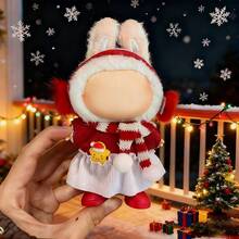 Christmas Clothes For Labubu,Clothes Compatible With 17cmDoll,Cute,Role Play, Advanced.Birthday Holiday Present/Christmas Doll Outfit Set[Clothing Only] - Red - View 1