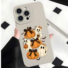 2026 nueva funda de teléfono esmerilada, funda de teléfono con impresión de fantasma y calabaza de Halloween para iPhone 17 15 14 13 12 11 Pro Max Plus  Galaxy S23 S22 S21 S20 Note 20 10, funda de teléfono para parejas, regalo para él y ella, regalo de San Valentín, cumpleaños, festivo - Azul Klein - Ver 4