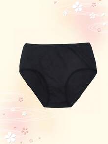 5 piezas/paquete Bragas cómodas y transpirables de unicolor de talla grande con cintura media - Multicolor - Ver 5