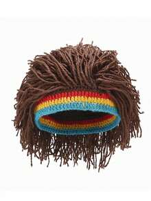 1pc Funny Headband, Dirty Braided Yarn Hat, Hip-Hop Party Hat, European And American Men's And Women's Personalized Warm Knitted Wig Hat, Suitable For Parties To Wear