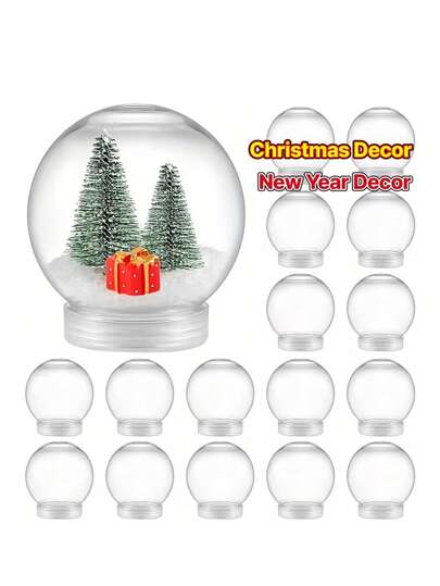 10个/5个/1个塑料雪球，透明塑料水球，可重复灌水雪球，带螺旋盖，适用于工艺品、圣诞家居装饰、派对礼品、透明圆顶雪球，可用于圣诞装饰、植物容器、婚礼雪球、家居装饰（不含配件）
