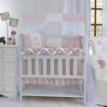 Classic Mini Crib Kit For Girls And Boys, 6 Pieces With Complete Printed Skirt - Charming - View 3