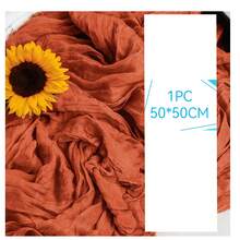10 Pcs Terracotta Cheesecloth Table Runner Boho Gauze Cheesecloth Table Runner - Rust Red - View 19