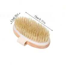 Bamboo Dry Skin Body Brush/Bath Brush With Massage Nodules To Remove Dry Skin And Body Scrub - Multicolor - View 4