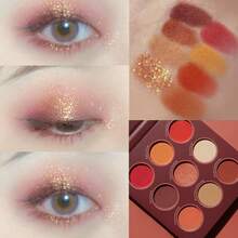 COLORROSE CR711 Eyeshadow Palette, Paper Palette, Matte, Pearl, Glitter Textures, Smooth And Refined, 9 Eyeshadow Colors, Vibrant And High-Pigmented, Versatile For Daily Makeup, Parties, Women And Girls, Great Gift - 711 - View 1