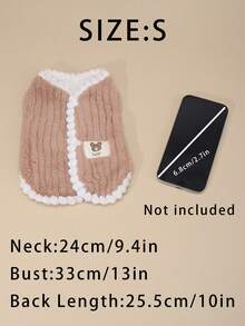 Ropa linda de poliéster para gatos y perros, suéter para mascotas, chaleco, adecuado para que gatos y perros pequeños lo usen en casa (no adecuado para gatos y perros grandes). - Marrón - Ver 11