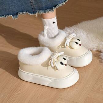 Women's Stylish Winter Snow Boots, Furry Warm Waterproof Slip-Resistant Thick Plush Lined Outdoor Boots