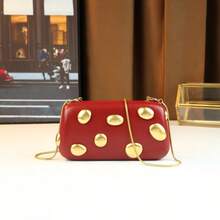 European And American Fashion New Polka Dot Metallic Box Bag Women's Shoulder Crossbody Small Bag Dotted Stone Texture Chain Crossbody Clutch Purse - Nhiều màu - Xem 13