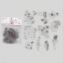 20pcs/Pack (10 Designs, 2 Of Each) Cute Plant Branches, Flowers, Leaves Stickers For Scrapbooking, Vintage English Notes, Collage Decoration, Diary DIY, Waterproof Transparent Stickers, Stationery Supplies Scrapbook Supplies - Multicolor - View 14