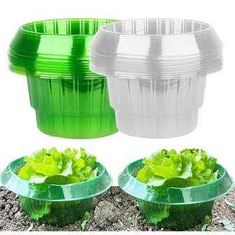 20pcs Vegetable Anti-Snail Plastic Round Thickened Flowerpot, Pest Protection, Plant