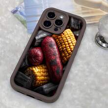 Black Corn And Pumpkin Design Phone Case For IPhone 14 Pro Max, Rustic Style, Kitchen Decor - Black - View 4