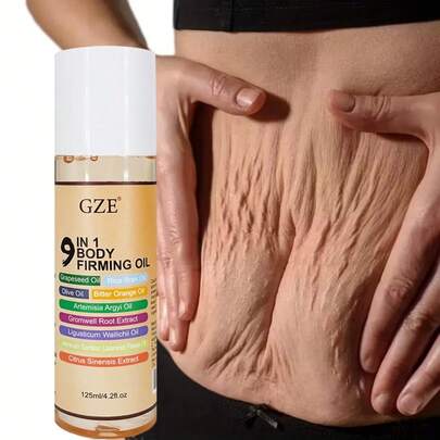 Aceite corporal reafirmante GZE 9 EN 1 - Hidrata y nutre, color beige claro/cabello, perfecto para masaje y mezcla, unisex, hidrata y suaviza el aceite corporal, aceite esencial