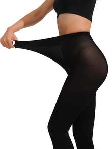 1/2 Paar Damen 80D einfarbige schwarze Strumpfhose, minimalistische undurchsichtige Strumpfhose