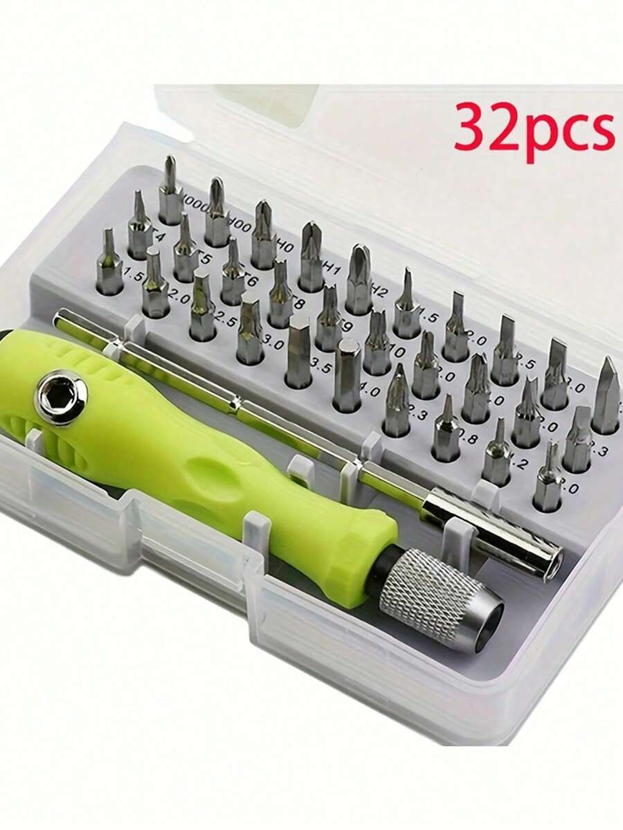 32pcs Precision Screwdriver Set - Mini Magnetic /Flat Head Screwdrivers With Portable Storage Box, Lightweight CR-V Steel, Suitable For Car/Furniture/Smartphone/Camera/Small Electronics Repair, Essential Home & Professional DIY Tool Kit - Multicolor - View 1