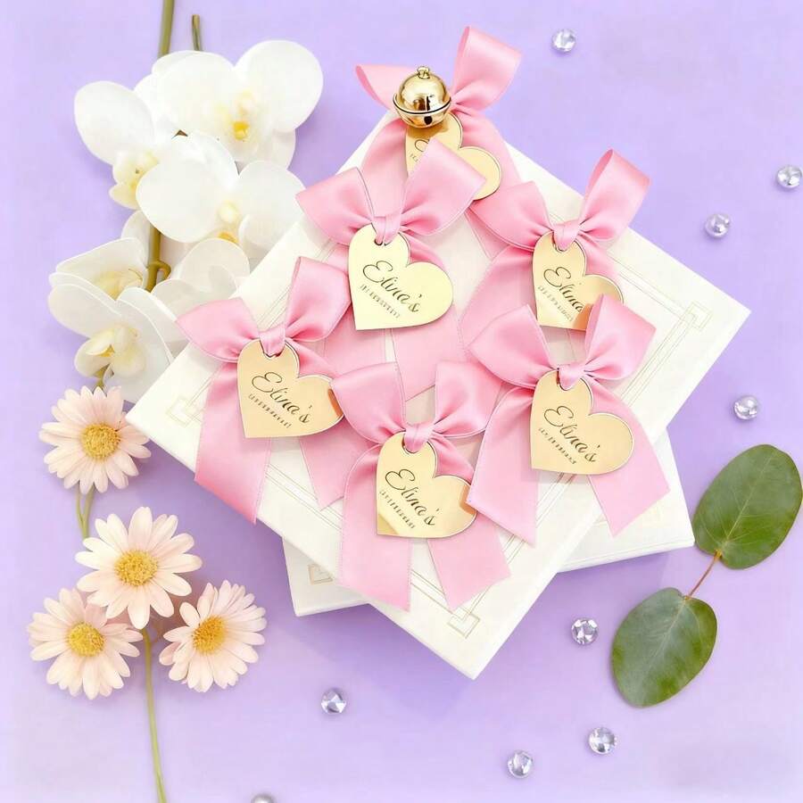 Personalized Acrylic Heart-Shaped Keepsakes, Wedding Favors, Wedding Souvenirs, Holiday Souvenirs, Party Souvenirs - Multicolor - View 1